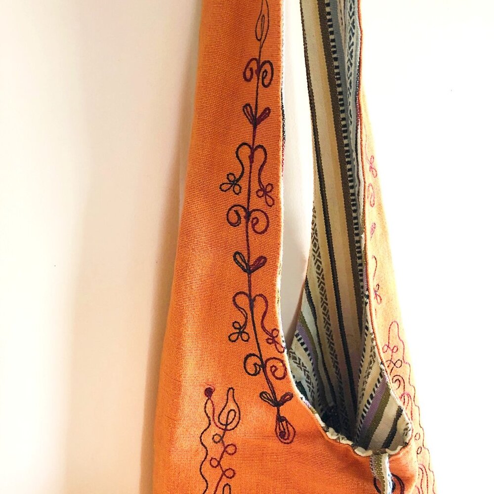Earth Divas Reversible Boho Embroidered Hobo Bag - Picture 12 of 15
